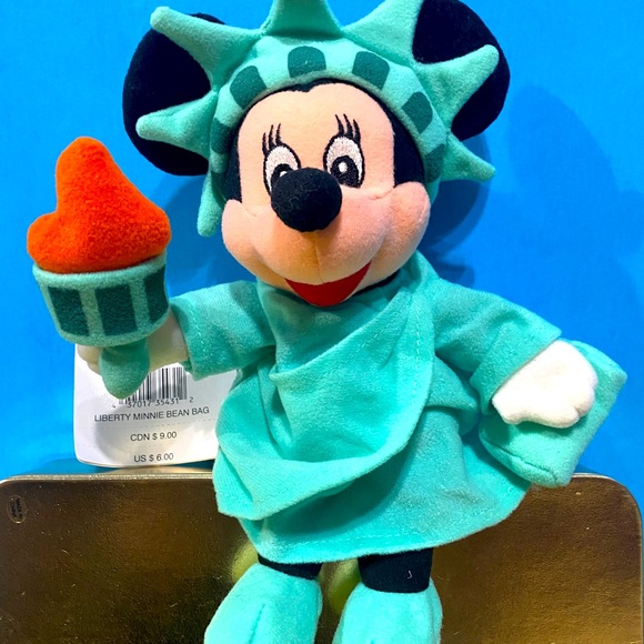 DISNEY STORE EXCLUSIVE NWT 1990s LIBERTY MINNIE/STATUE OF LIBERTY BEAN BAG PLUSH - Picture 5 of 11